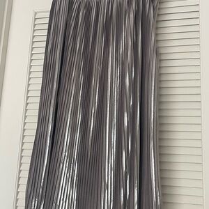 Banana Republic Shiny Gray A-Line Skirt